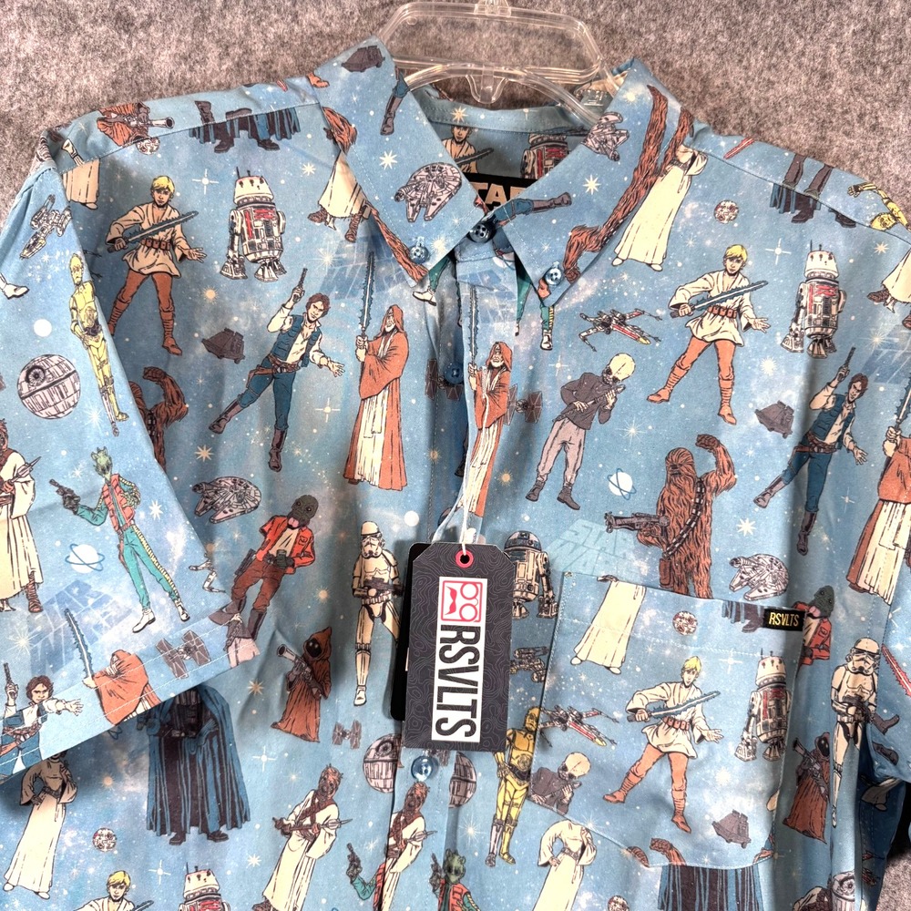 RSVLTS Star Wars "Retro '77" Kunuflex Short Sleeve Shirt Mens Large NWT